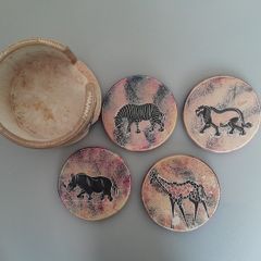 Soapstone Coasters with Holder