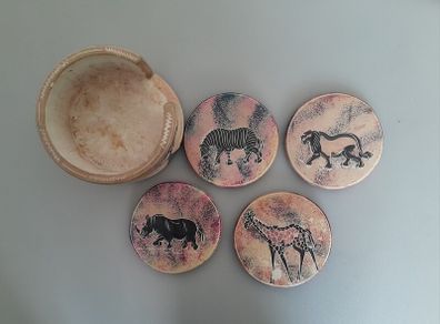 Soapstone Coasters with Holder
