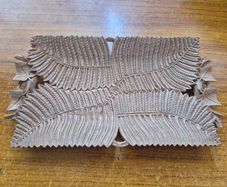 Antique Black Forest Carved Wood Tray with Fern Leaves