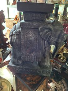 Ceramic Elephant Plant Stand detailed elephant design with a flat top, Postage Available,