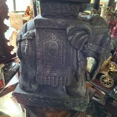 Ceramic Elephant Plant Stand detailed elephant design with a flat top, Postage Available,