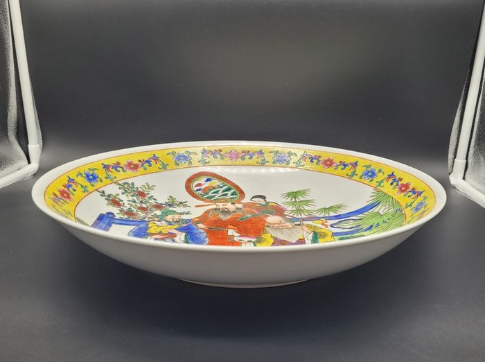 Large Vintage Chinese Hand Painted Mid 20th Century Charger / Plate