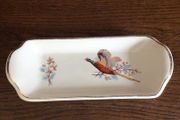 vintage ceramic pheasant pin / coin tray trinket plate