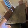 Dining Table 214cm long 92cm wide and 8 leather chairs Image 2