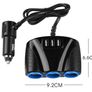 New 3 Way 12V 24V Cigarette Lighter Lead Splitter 120W 3 USB 3.1A ports #1368 Image 5