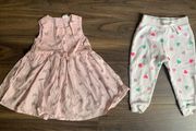 Baby Girls H&amp;M Dress &amp; Heart Print Trackie Bottoms 12-18mths (OR FREE WITH ANY PURCHASE)