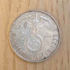 1937 Germany 2 Reichsmark Paul von Hindenburg