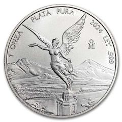 2024 Mexico 1 Onza 1 oz Mexican Libertad Silver Bullion Coin BU ( In Capsule)