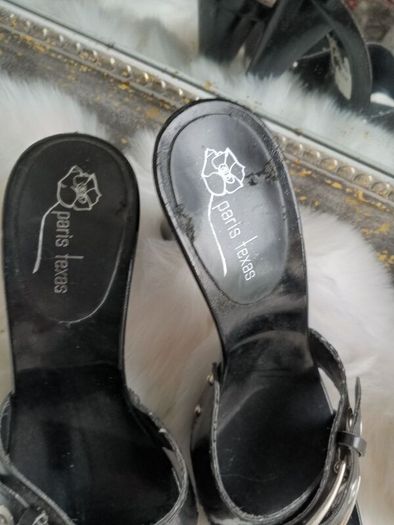 Authentic Paris Texas Mules block 100mm high heel