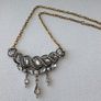 Art Deco Vintage Style Crystal Gold Necklace Image 4