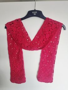 Shocking Pink Crochet Scarf