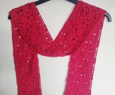 Shocking Pink Crochet Scarf