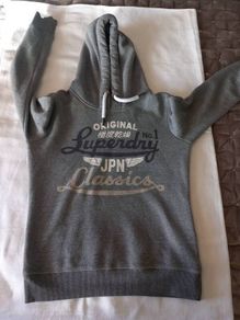 Superdry Hoodie Grey Sparkle size 8