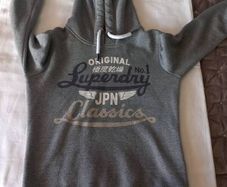 Superdry Hoodie Grey Sparkle size 8