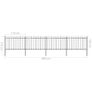 Garden Fence with Hoop Top Steel 6.8x1.2 m Black Image 5