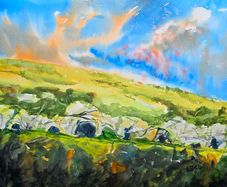 kesh caves Sligo watercolour