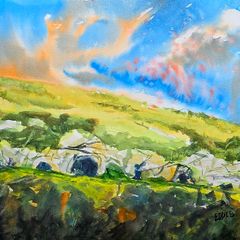 kesh caves Sligo watercolour