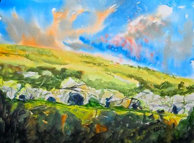 kesh caves Sligo watercolour