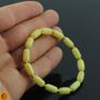 Baltic Amber Beads Gold Elastic Stretch Bracelet Unisex Image 3