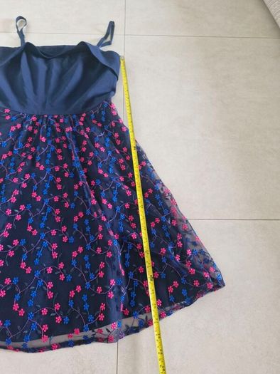 Orsay dress navy with blue and red/pink s. 38/10