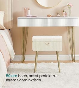 Dressing table stool with storage