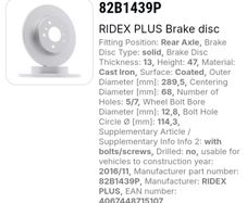 Pair of rear break disc Nissan Qashqai