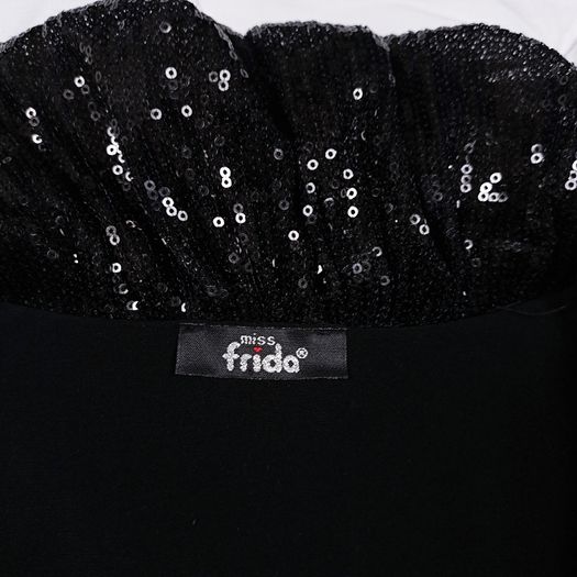 Miss Frida Black Y2K Goth Sequined Sparkly Lace Sleeve Cropped Bolero Shrug Cardigan Size S