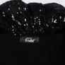 Miss Frida Black Y2K Goth Sequined Sparkly Lace Sleeve Cropped Bolero Shrug Cardigan Size S Image 3