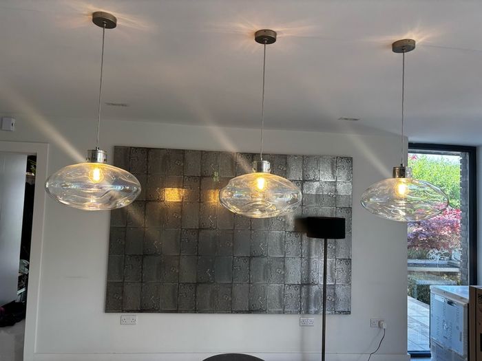 Blown bubble pendant lights x3