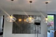 Blown bubble pendant lights x3