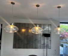 Blown bubble pendant lights x3