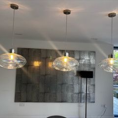 Blown bubble pendant lights x3