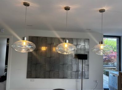 Blown bubble pendant lights x3