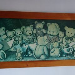Vintage J.R. Sanders Large Famed Teddy Bear Print