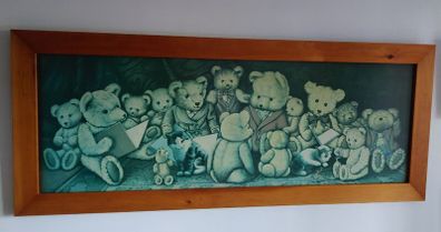 Vintage J.R. Sanders Large Famed Teddy Bear Print