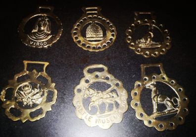 6 solid brass horse decor