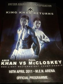 Amir Khan v Paul McCloskey WBA World Title Fight 2011 programme