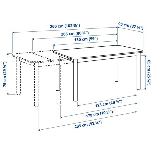 Extendable kitchen table