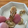 1980's Gold tone and Crystal Clip on Earrings Image 4