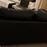 Black Faux Leather Couch Image 3