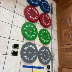 Blk Box Branded Olympic Barbell And Bumper Weights Set!!