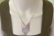 Silver tone sparkling geometric necklace