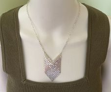 Silver tone sparkling geometric necklace