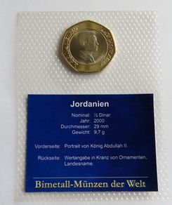 Jordan 1/2 Dinar 2000 Abdullah II | Bimetallic collector coin