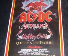 AC/DC-Monsters Of Rock,Donington Park UK,Sat..17th August 1991 concert poster
