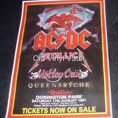 AC/DC-Monsters Of Rock,Donington Park UK,Sat..17th August 1991 concert poster