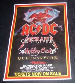 AC/DC-Monsters Of Rock,Donington Park UK,Sat..17th August 1991 concert poster