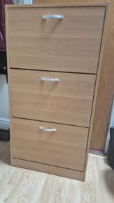 Three tier shoe cabinet