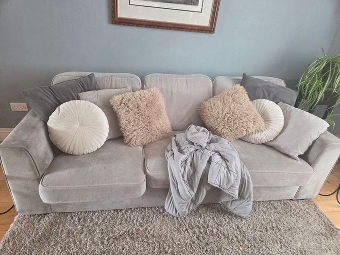 Comfy grey 4 seater sofa