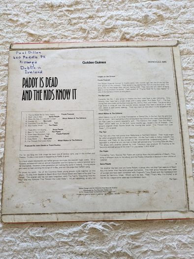 Paddy Is Dead And The Kids Know It 1969 Irish Rock Collection Vinyl
